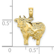 10K 2-D Polished Playful Cow Charm