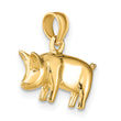 10k 3-D Polished Pig with Curly Tail Charm