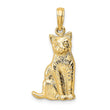 10K Textured Sitting Cat Charm