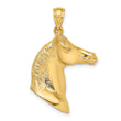 10K 3-D Polished Horse Head Charm