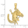 10K Horse Head w/ Shoe and Crop Charm