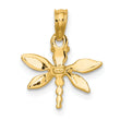 10K 2-D Mini Dragonfly w/Solid Wings Charm