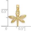 10K 2-D Mini Dragonfly w/Solid Wings Charm