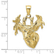 10K 2-D Textured Deer Head Charm