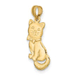10K 3-D Polished Sitting Cat w/Bow Charm