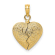 10K 3-D Reversible Heart Opens Charm
