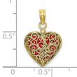 10K 3-D Reversible Heart Opens Charm