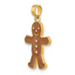 10K 3-D Enamel Gingerbread Man Charm