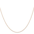10k  Rose Gold .6 mm Carded Cable Rope Chain