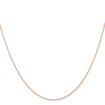 10k  Rose Gold .6 mm Carded Cable Rope Chain