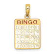 10K w/ Enamel Bingo Card Charm