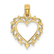 10K Heart w/ Lace Trim Charm