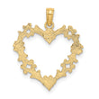 10K Cut-Out Floral Heart Charm