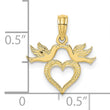 10K Heart w/ Love Birds Charm