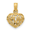 10K 3-D and D/C Mini Puffed Heart Charm