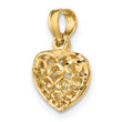 10K 3-D and D/C Mini Puffed Heart Charm