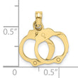 10K Moveable Handcuffs Charm