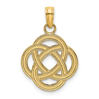 10K Small Celtic Eternity Knot Circle Charm