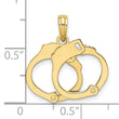 10K Moveable Handcuffs Charm
