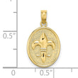 10K Fleur de Lis on Oval Disc Charm