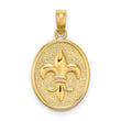 10K Fleur de Lis on Oval Disc Charm
