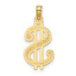 10K Textured Dollar Sign Charm