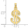 10K Textured Dollar Sign Charm