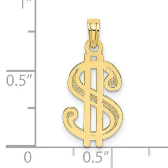 10K Textured Dollar Sign Charm