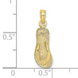 10K Single Polished Strap Flip-Flop Charm