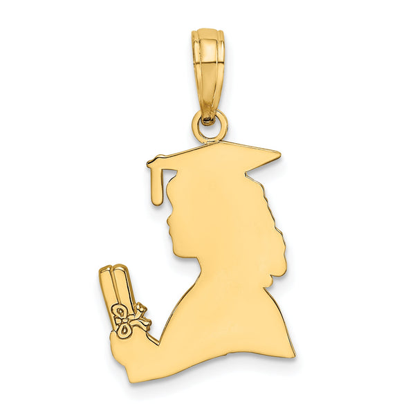 10k Polished Female Graduation Profile Charm