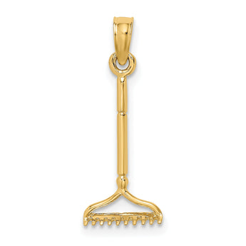 10K 3-D Landscape Rake Garden Tool Charm