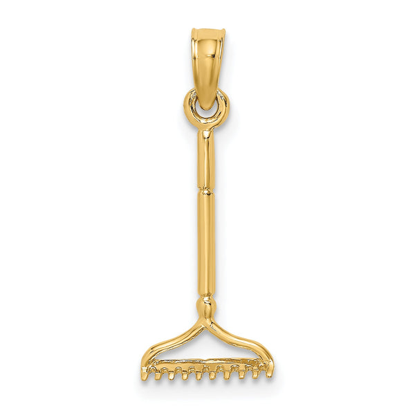 10K 3-D Landscape Rake Garden Tool Charm