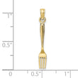 10K 3-D and Polished Table Fork Charm