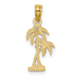 10K Textured Double Palm Tree Charm