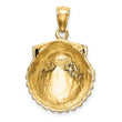 10K 2-D Scallop Shell Charm