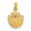 10K 2-D Scallop Shell Charm
