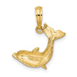 10K Textured Dolphin Jumping Charm