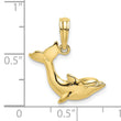 10K Textured Dolphin Jumping Charm