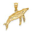 10K 2-D Textured Whale Charm