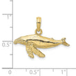 10K 2-D Whale Charm