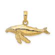 10K 2-D Whale Charm