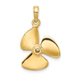 10K 3-D Polished Three Blade Propeller Charm