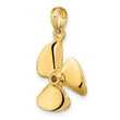 10K 3-D Polished Three Blade Propeller Charm