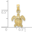 10K 3-D Mini Sea Turtle Charm
