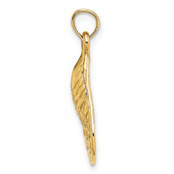 10K 2-D Textured / Polished Oyster Shell Charm