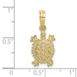 10K 2-D Land Turtle Charm