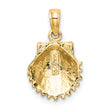 10K 2-D Beaded Scallop Shell Charm