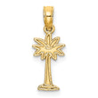 10K Textured Mini Palmetto Palm Tree Charm
