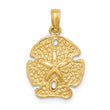10K Polished Sand Dollar Charm