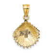 10K Textured Scallop Shell Charm